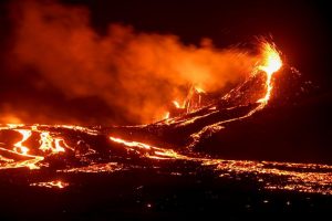 erupting volcano